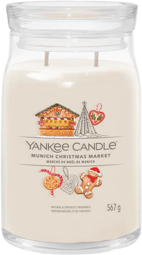 Yankee Candle - Munich Christmas Market Large Jar Geurkaars - 90 branduren - twee lonten