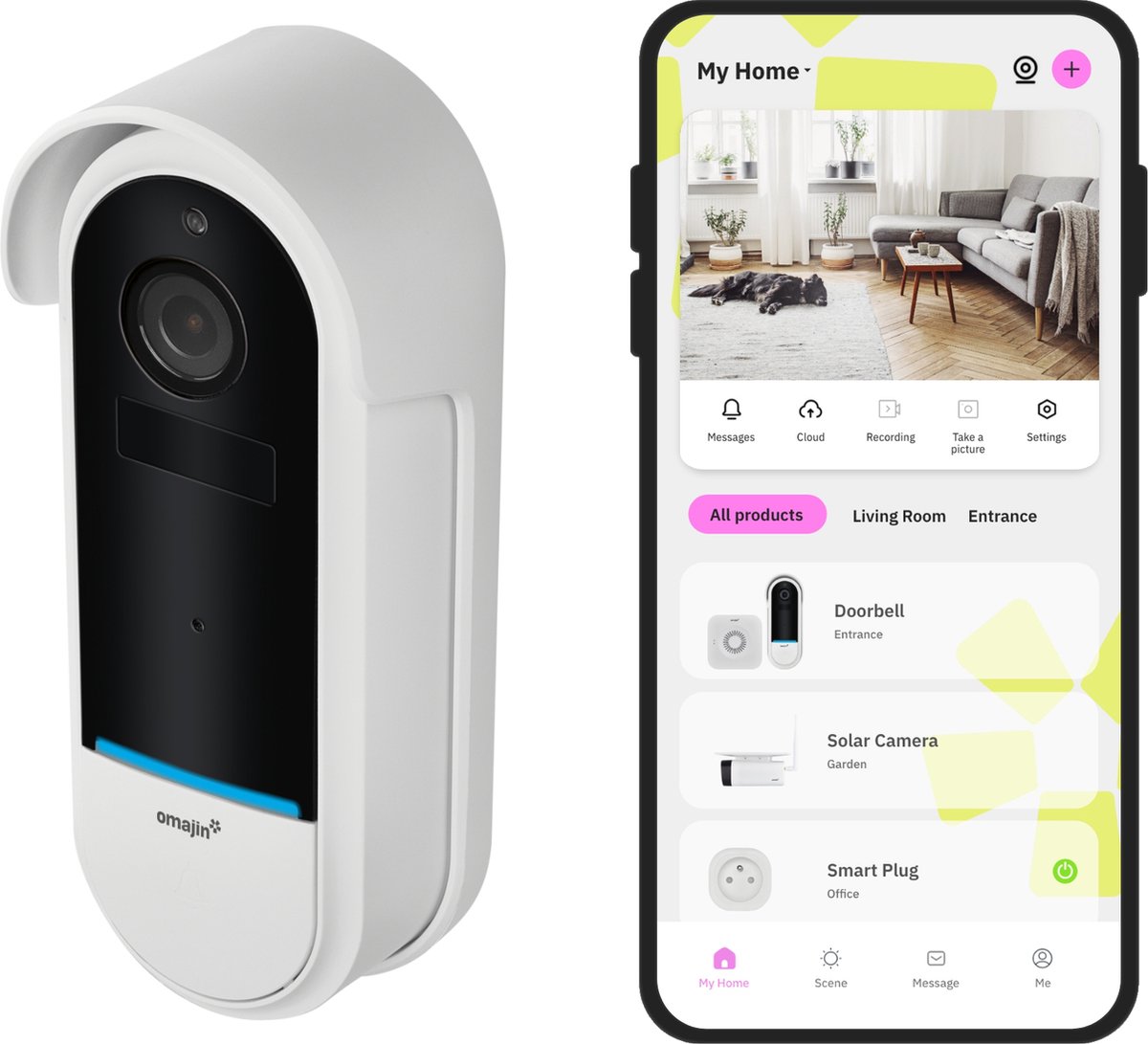 omajin Slimme Deurbel - HD - incl. Chime - Tweewegsgesprek -