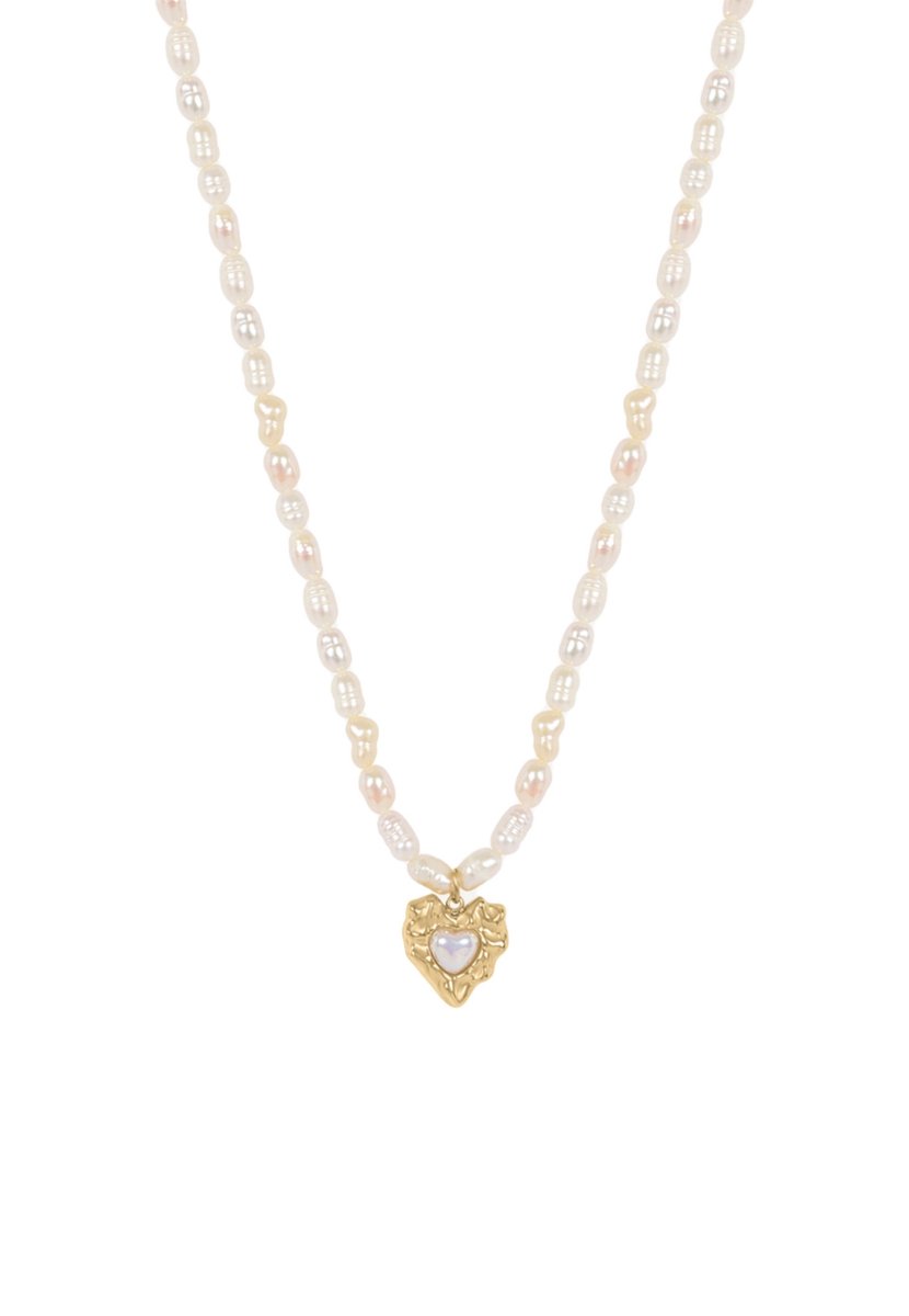 Margot Bardot Milou Heart Ketting Pearl