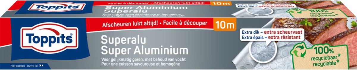 Goedkoopste 20x Toppits Super Aluminiumfolie 10 meter