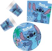 Stitch feestpakket - Partyset met Uitnodigingskaarten - 20 Servetten - 8 Borden - 8 Bekers - 6 Uitnodigingskaarten