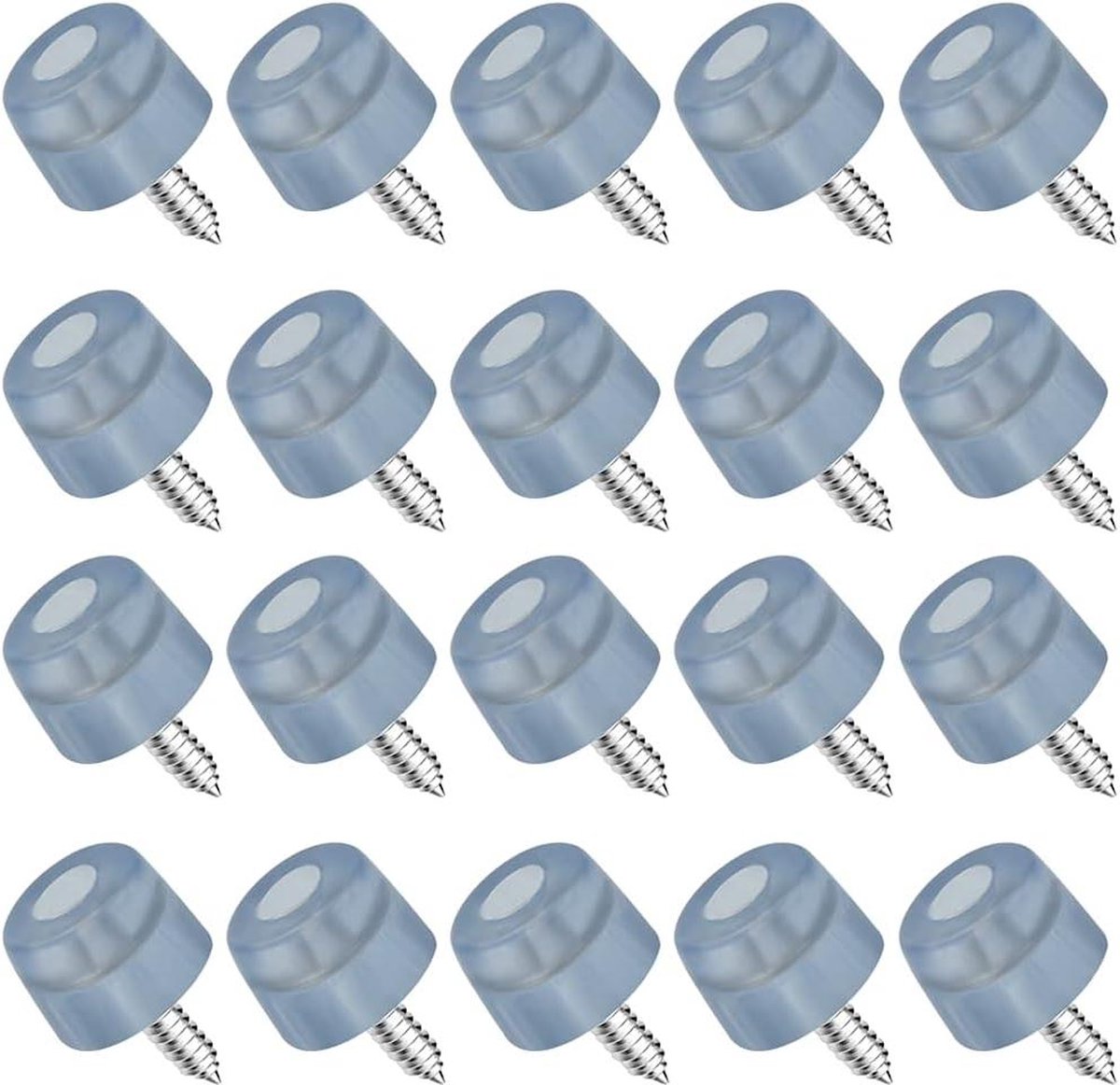 Image of 20 stuks rubberen meubelpoten transparant - meubels rubberen voet rond schroefbaar M4 - apparaatpoten met schroeven