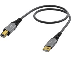 FiiO LA-UB1 - USB-A naar USB-B Audiokabel - 1 Meter - Vergulde Connectoren - Hi-Res Audio