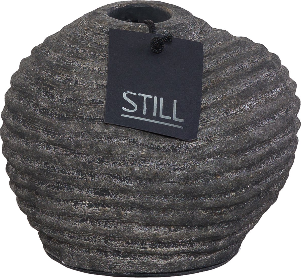 STILL - Vaas - Organische Vorm - Ribbels - Earth - Grijs - 17 x 15 cm