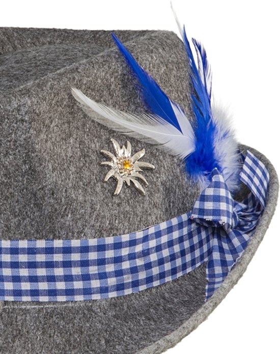 Chapeau de déguisement pour Oktoberfest/Tyrolienne - 3x - gris - adultes - Carnaval - fête de la bière