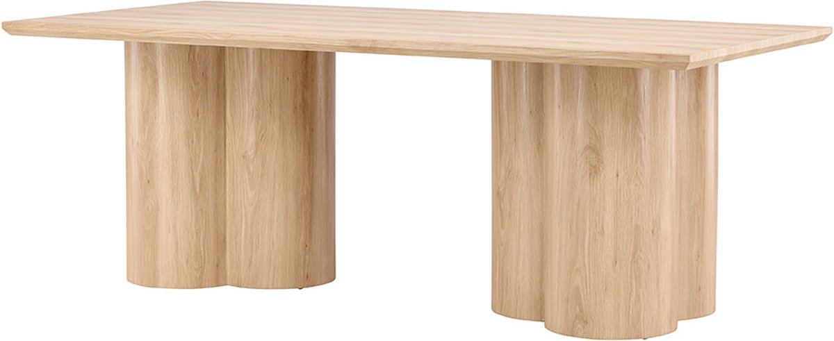 Olivia eetkamertafel 100x210 cm whitewash.