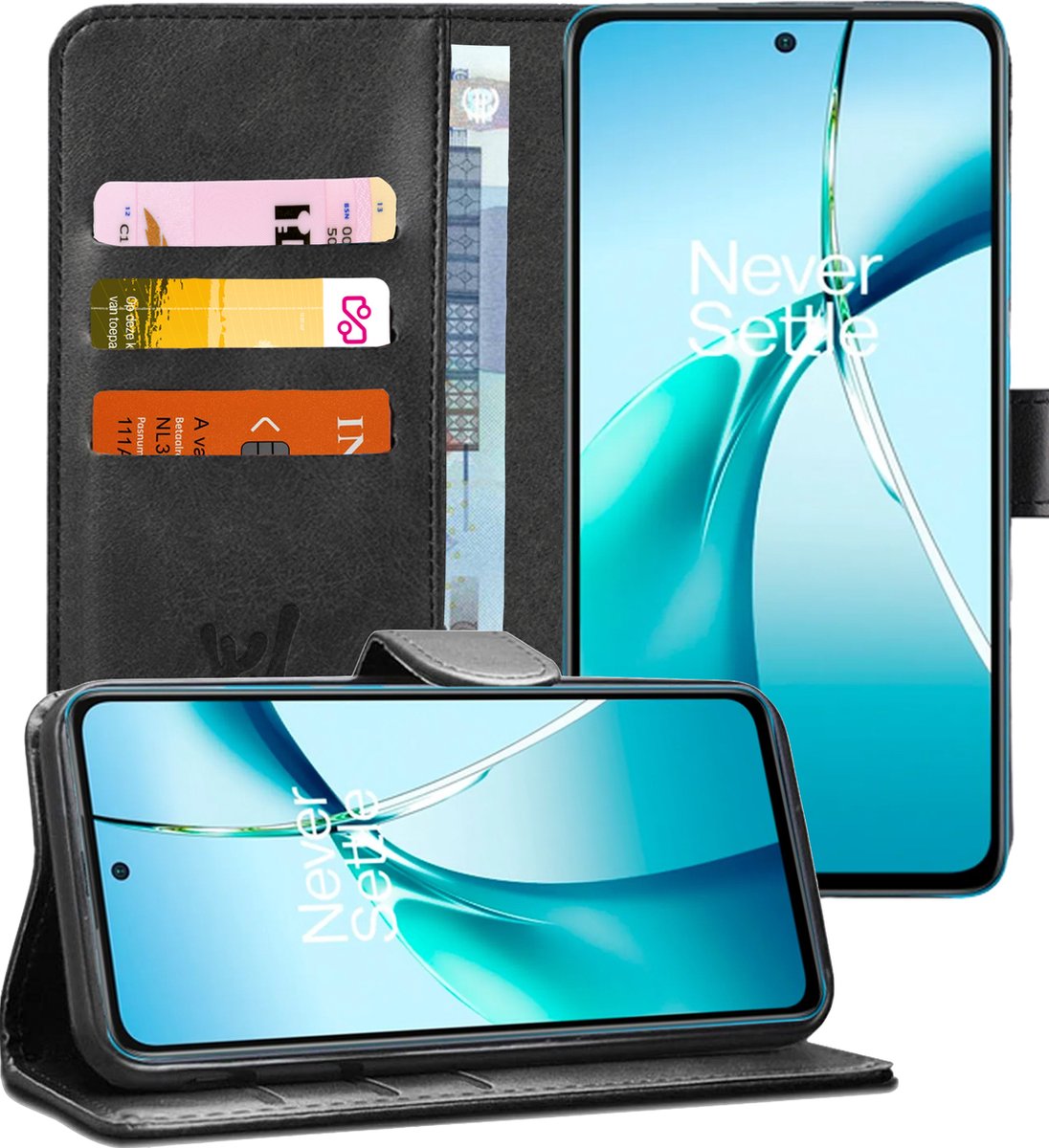 Hoesje geschikt voor OnePlus Nord CE 4 Lite - Portemonnee Book Case Zwart