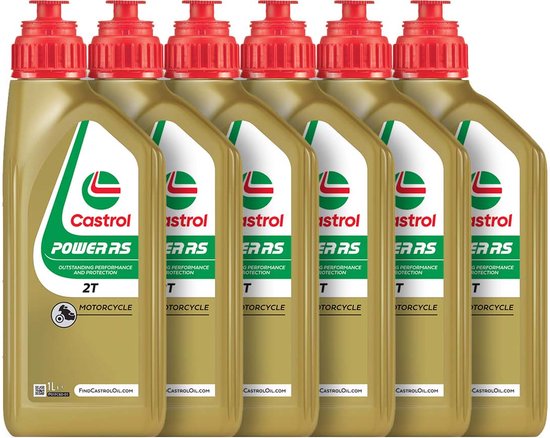 6 Stuks Castrol Power RS 2t volsyntetische 2 takt olie 1 liter