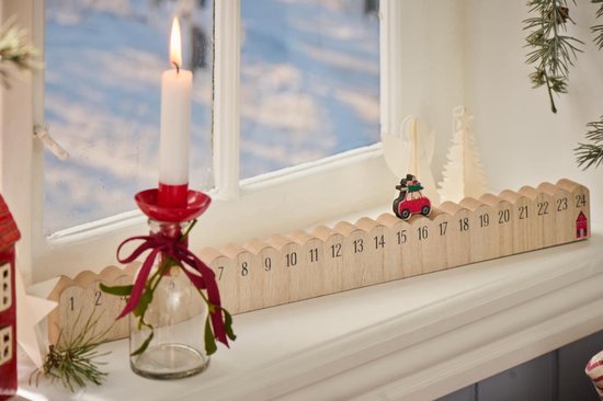IB Laursen Kerst aftelkalender Driving Home for Christmas Hout L50cm