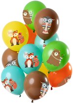 Folat - Ballonnen Bosdieren Meerkleurig 30cm - 12 stuks