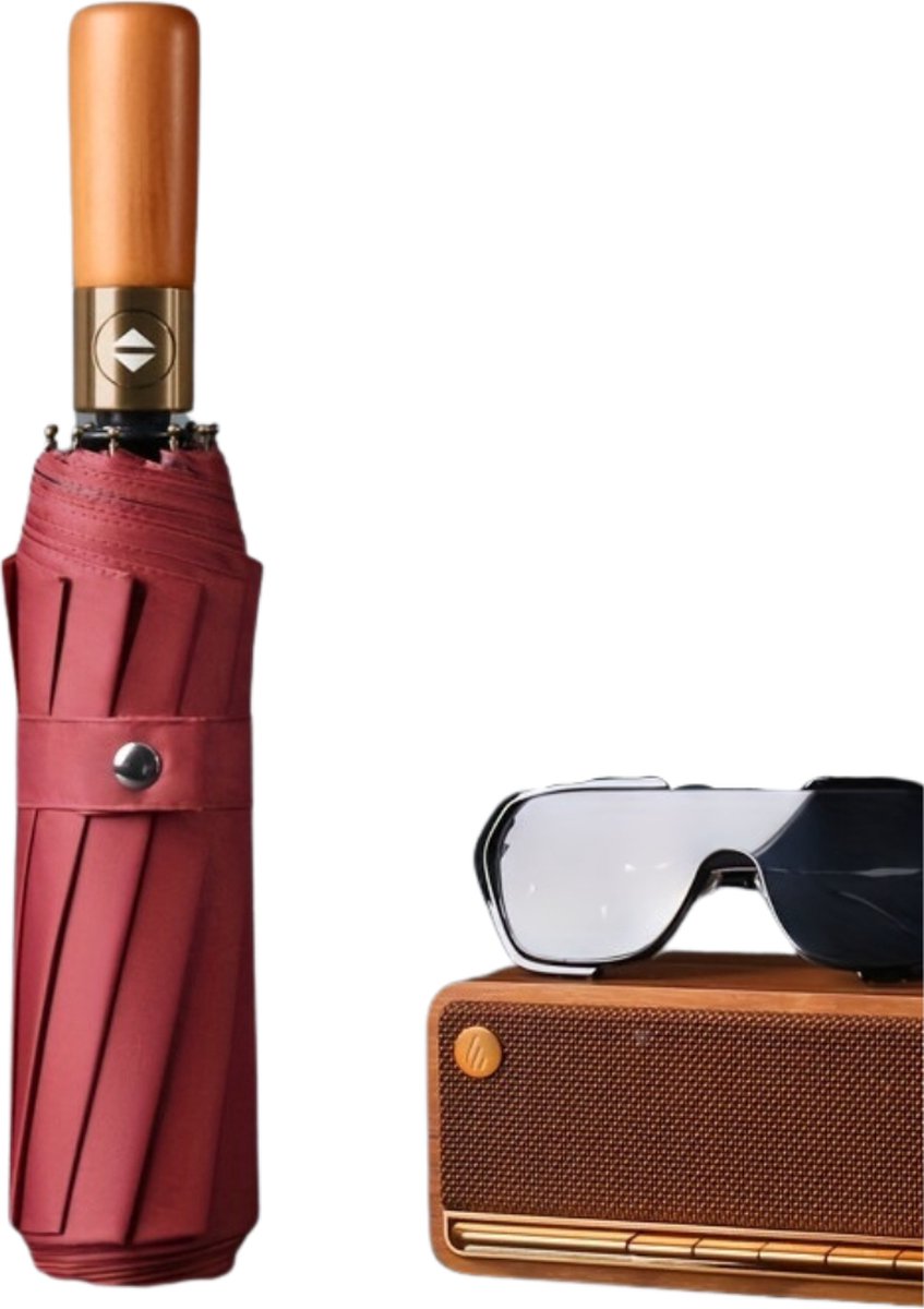 Bovista Windproof Paraplu - Opvouwbaar - Moderne Stormparaplu - Stormproef - Automatisch Uitklapbaar - Umbrella - Rood