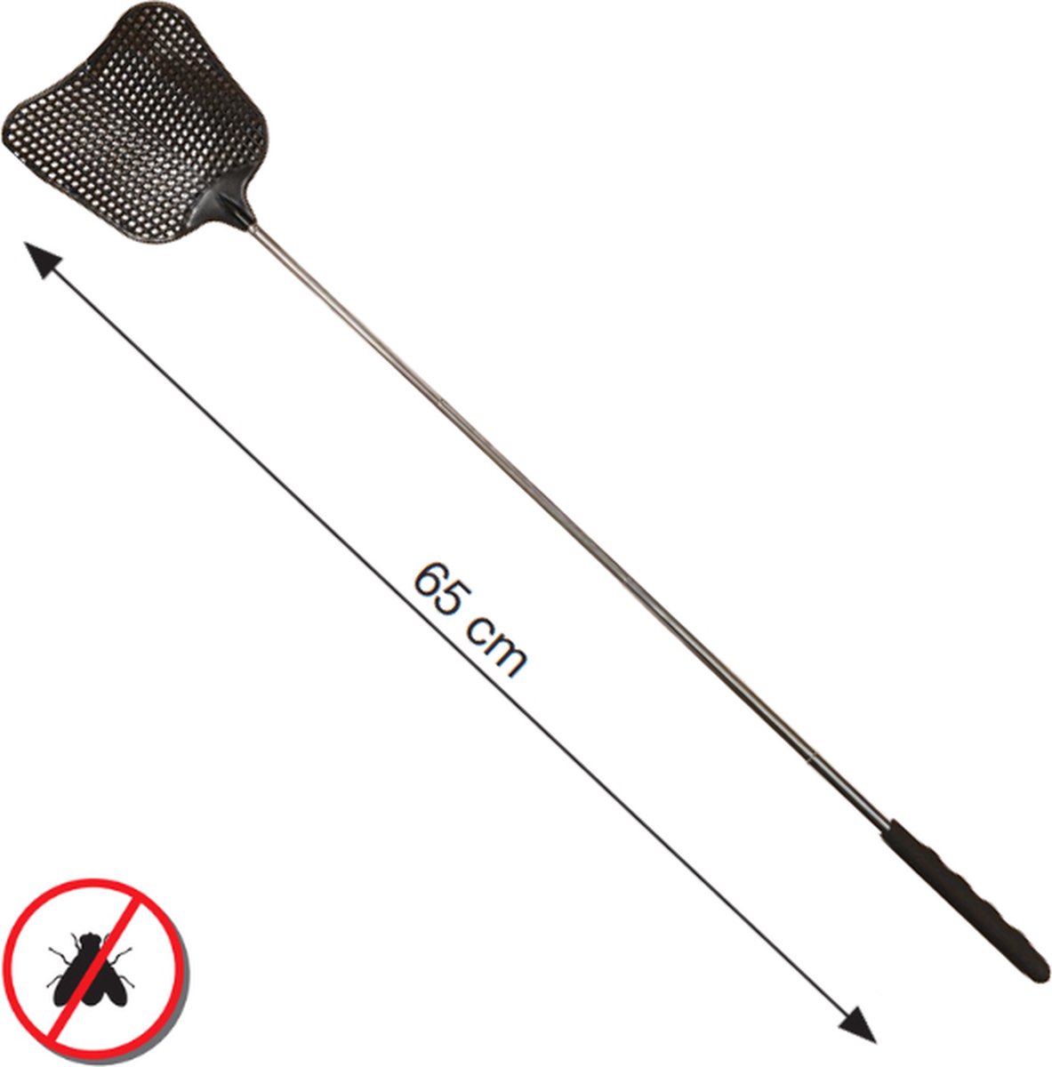 Weitech - Telescopische Vliegenmepper - Zwart - 65cm lang