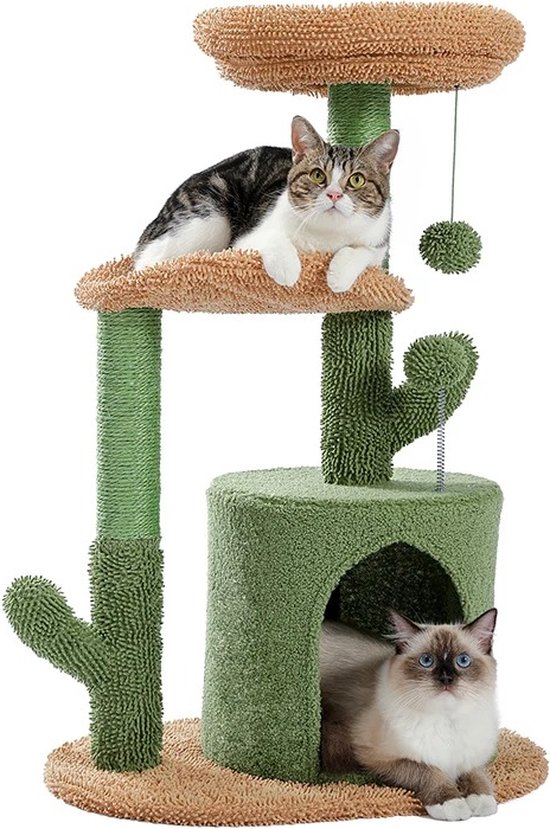 Kattenboom voor Binnenkatten, 142 cm Kattentoren met Kattenhuis