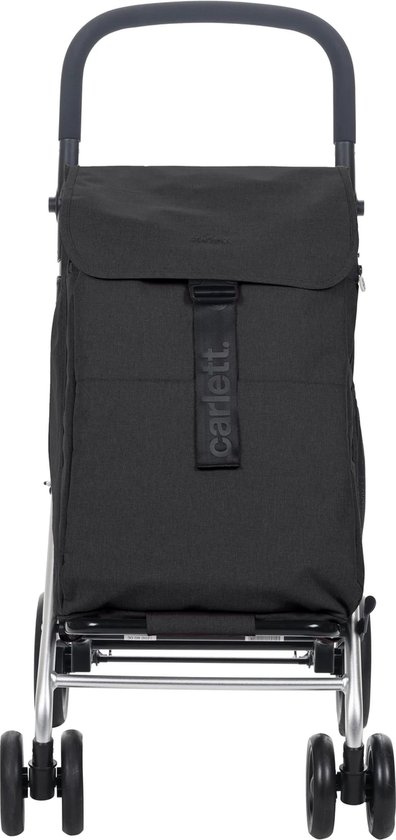 Carlett Classic Family Boodschappentrolley - Tasinhoud 64L - Koelvak 12L - 4 wielen - Lichtgewicht - Opvouwbaar - Zwart