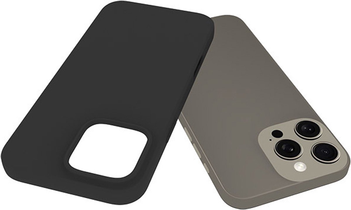MobyDefend Hoesje - Geschikt voor iPhone 16 Pro Max - TPU Backcover - Mat Zwart