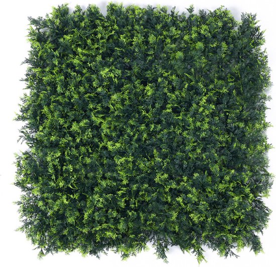 Buxibo Kunsthaag Set - 4 x 50x50 cm - Groene Wand - Kunstklimop - Namaak Plant - Balkonscherm - Kunstplanten Voor Buiten en Binnen - Olive