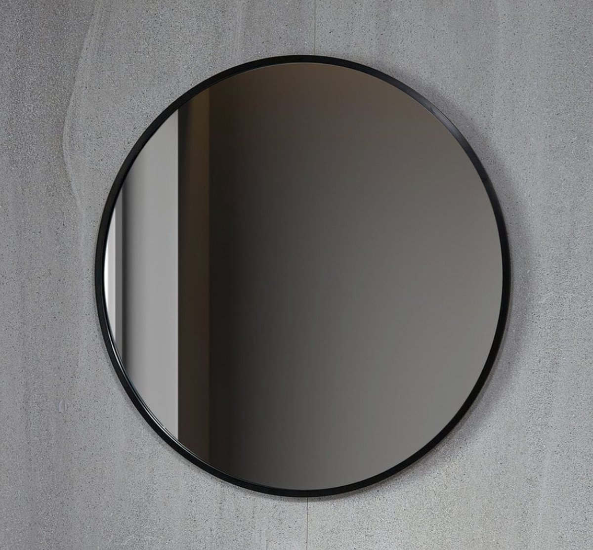 Dutchers® Ronde Spiegel - Moderne Wandspiegel - Hal Spiegel - Badkamer - Huiskamer - Slaapkamer - Toilet - 50 Cm - Zwart
