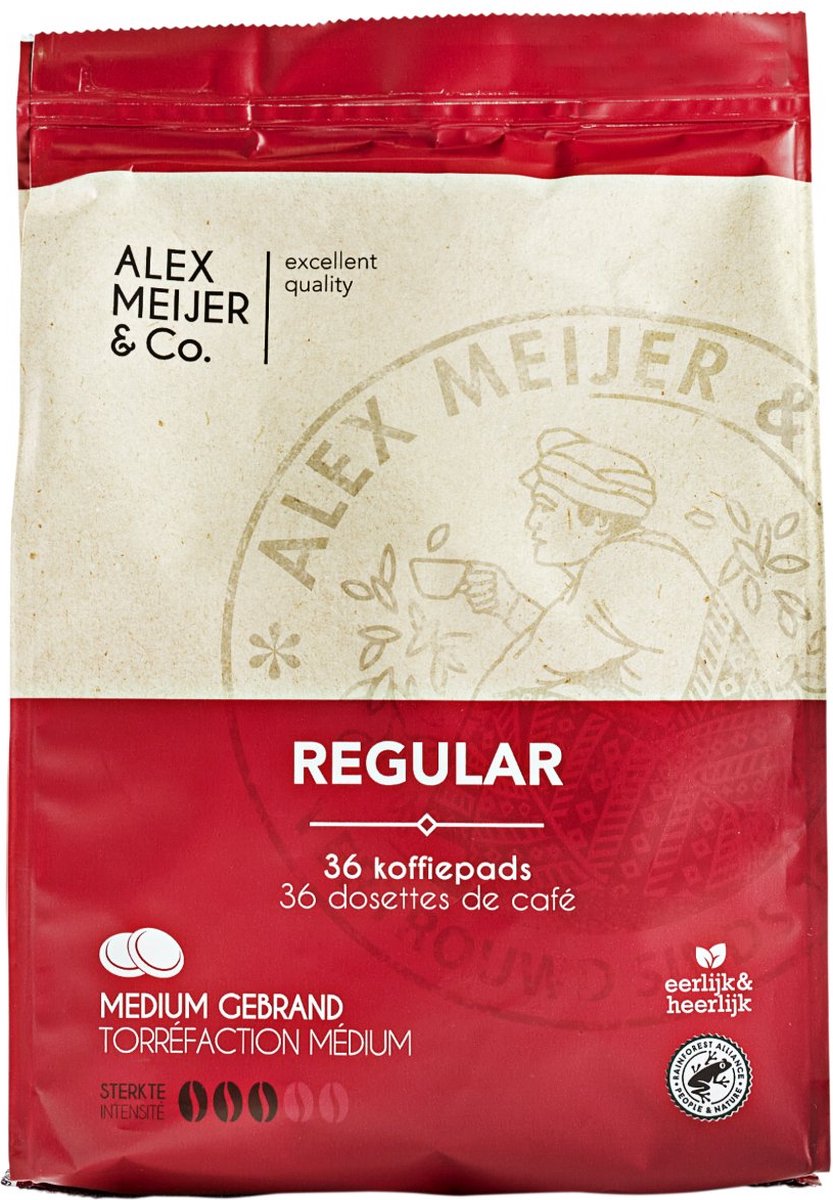Goedkoopste Koffiepads alex meijer regular 36 stuks