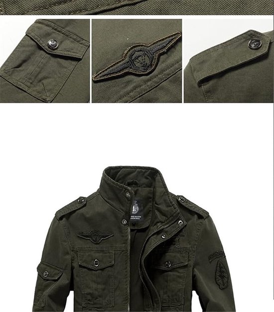TACVASEN Heren Tussenjas Lichte Katoenen Jas Staande Kraag Pilotenjas Lente Herfst Jas Blouson voor Heren, (M, Zwart