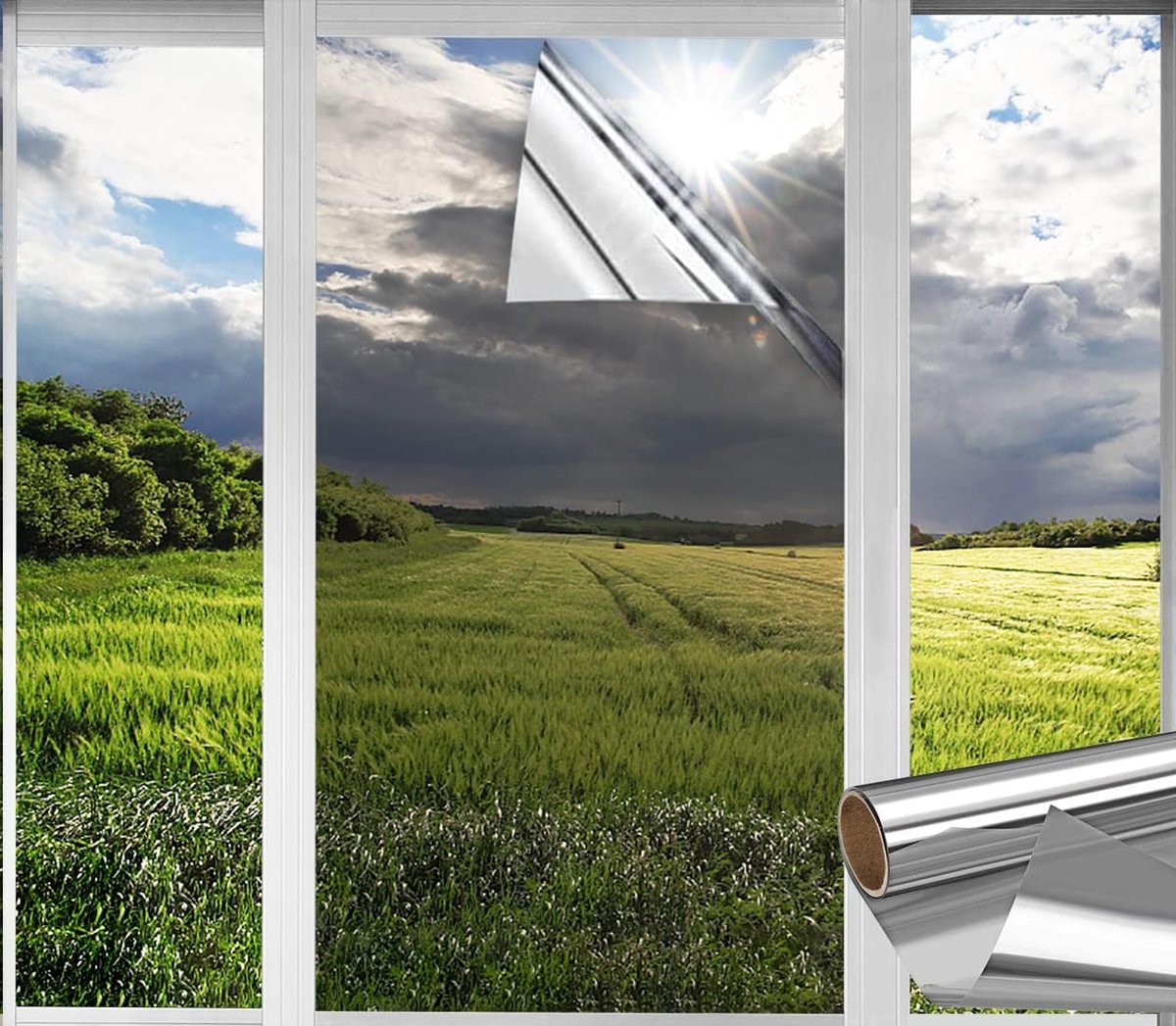 Solacis Privacy Folie Raam - Raamfolie - Folie Raam - Zichtwerend - Anti Inkijk Raamfolie - Must have voor uw privacy! zilver