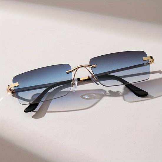 Nivard Zonnebril Voor Dames & Heren - Zonnenbrillen - Zonnenbril - Sun Glasses - Sunglasses - Techno Bril - Rave & Festival - Premium Quality - Gouden Frame Bruine Glazen van Nivard — afbeelding 2