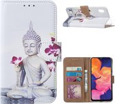 Buddha Boekmodel Hoesje Samsung Galaxy A10 - Wit