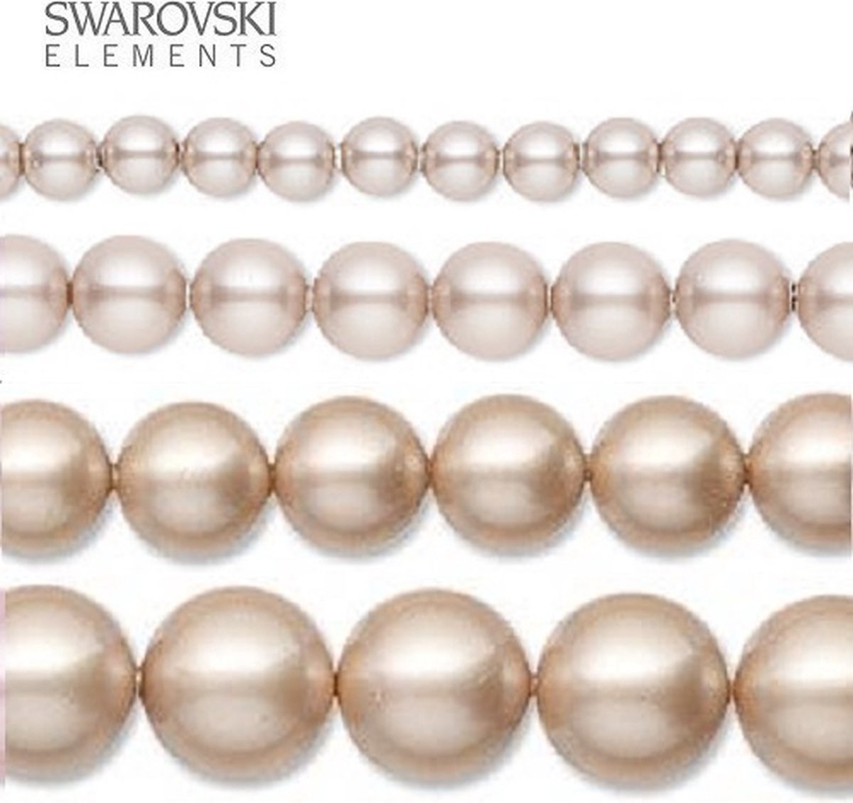 Swarovski Elements, 20 stuks Swarovski Parels, 10mm (20cm), POWDER ALMOND, 5810