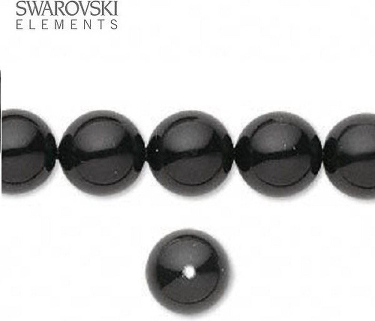 Swarovski Elements, 20 stuks Swarovski Parels, 10mm (20cm), MYSTIC BLACK, 5810