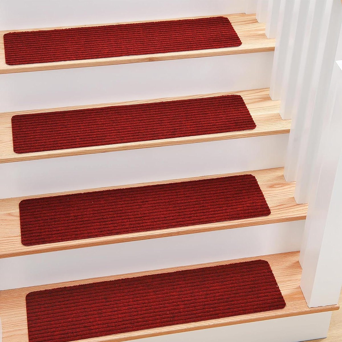 Antislip tapijt traptreden 8 X 30 20x76 cm 15-pack veiligheidsdeken indoor loper kinderen ouderen huisdieren herbruikbare lijm rood