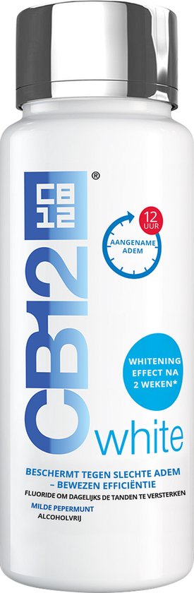 CB12 White Mondspoeling - Beschermt tegen slechte adem - Helpt de tanden witter te maken - Mondwater - 250ml