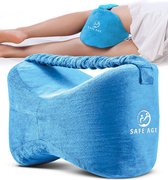 COSTWAY Driehoekig anti-stress-kussen, therapeutisch kussen voor na de operatie, beenlift, verlicht rugpijn, knieën, bloedsomloop, ademend, wasbaar (wit