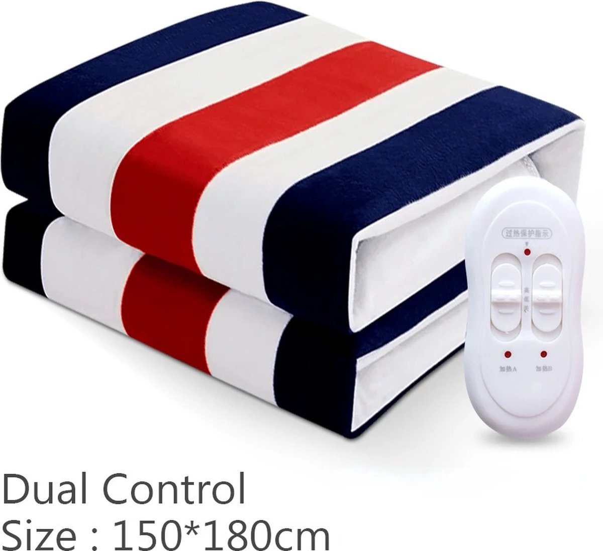 T&L Store® Elektrische Deken - Streep - Single Control - 220V - Thermische Verwarming - 3 Temperatuur Instellingen - 150x180cm