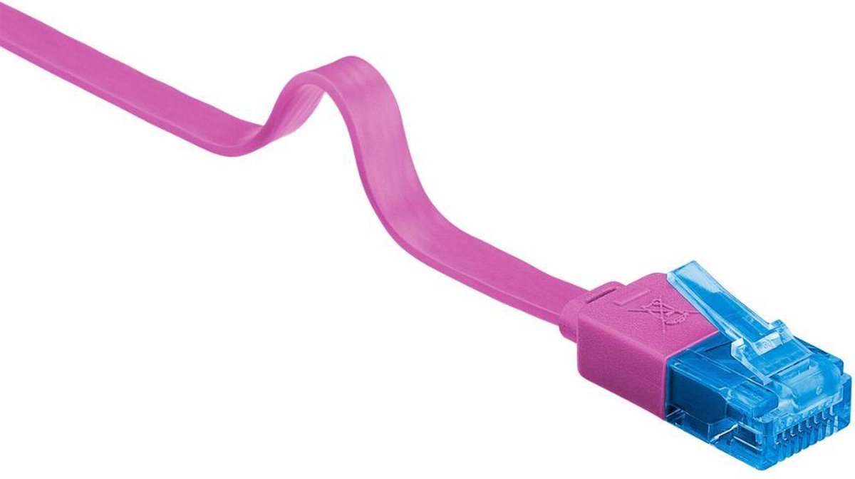 Goobay UTP platte netwerkkabel roze - CAT6a - 0,50 meter