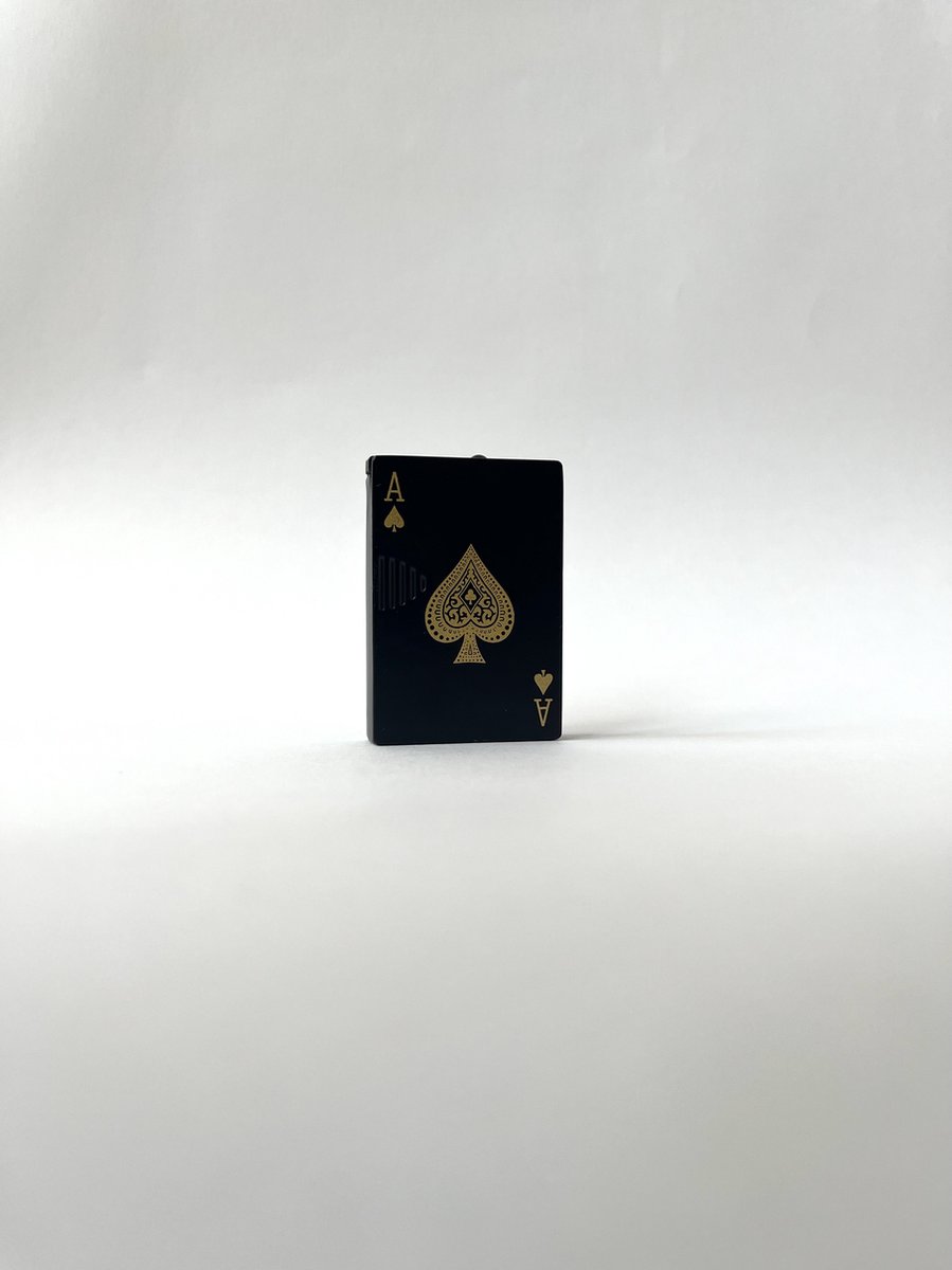 Goedkoopste Akmios - Poker Aansteker Goud - Hervulbaar - Windbestendig - UV Lampje