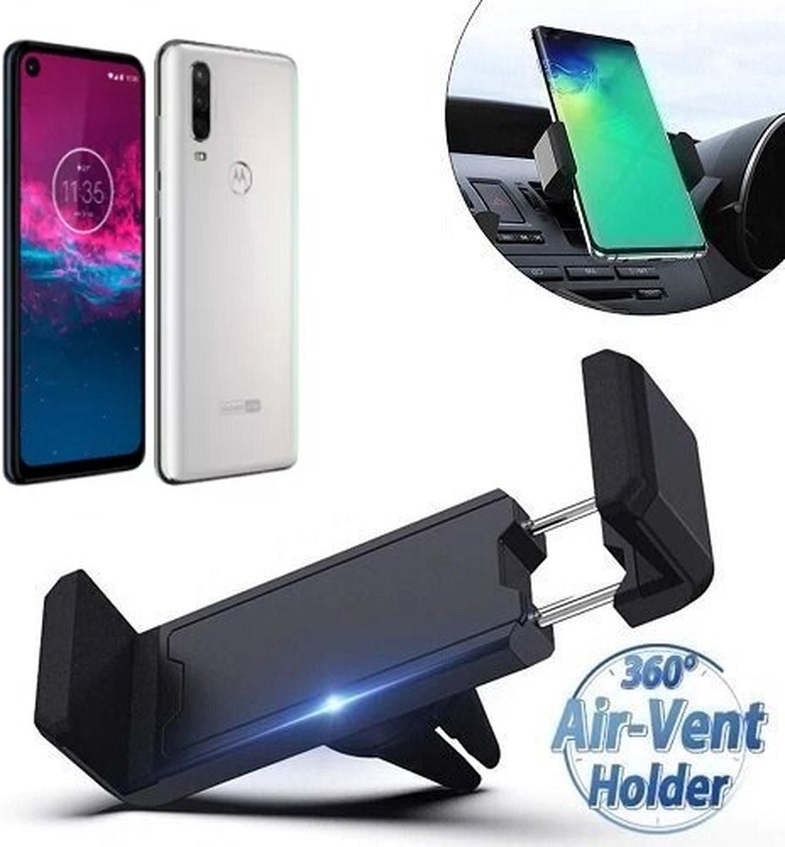 Motorola One Action Autohouder Ventilatierooster