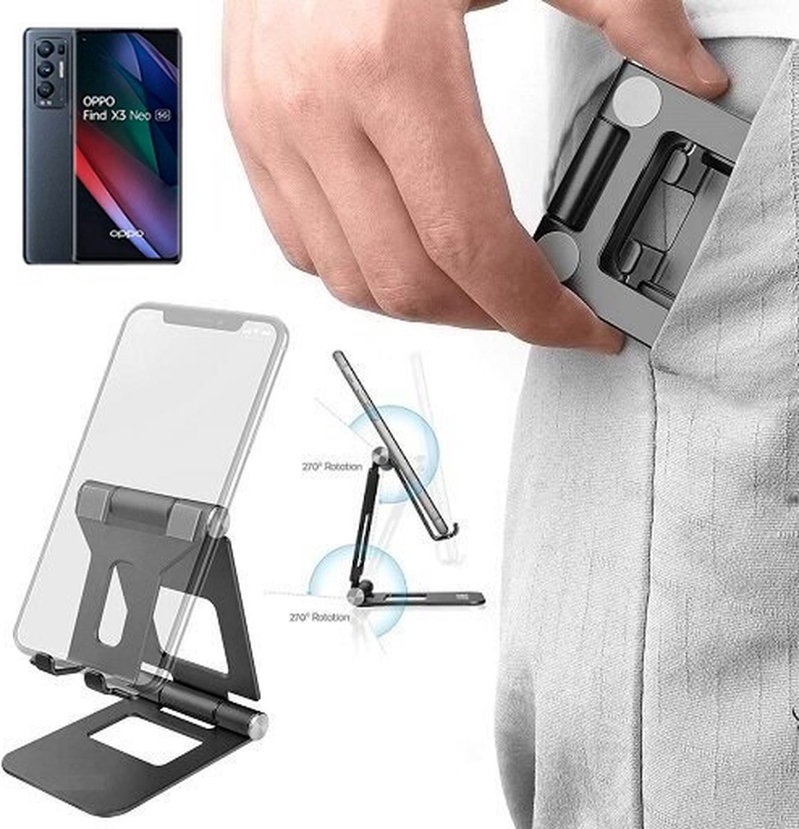 Oppo Find X3 Neo Telefoonhouder Bureau Standaard