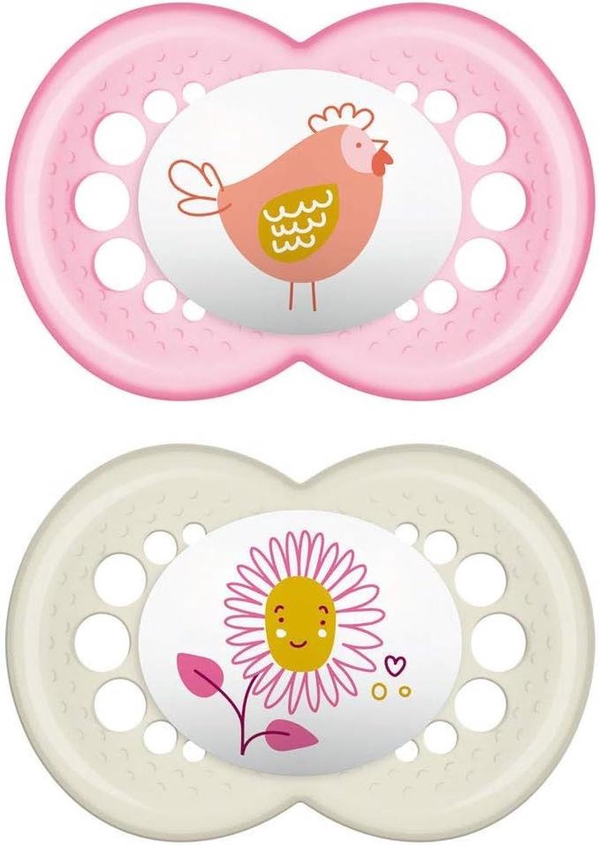 Originele fopspeen set Skinsoft siliconen fopspeenhoes 16+ maanden roze