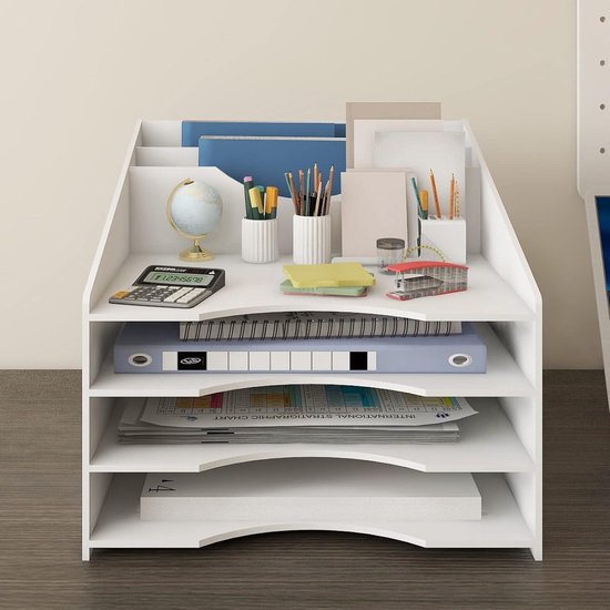 PUNCIA 5Tier Office Papier Organizer voor Bureau Desktop File Houder Bureau Brief Tray & A4 Papier Houder Document Opslag Rack voor Home Office School (5Tier