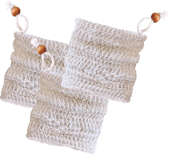 3x Scrub Washandjes - biologisch - hennep - garen - scrub handschoen - peeling lichaam - hamam - kessa - kese - glove - zeep- zeepzakje- hammam - bio - douche - bad - sauna - douchegel - shower - scrubhandschoen