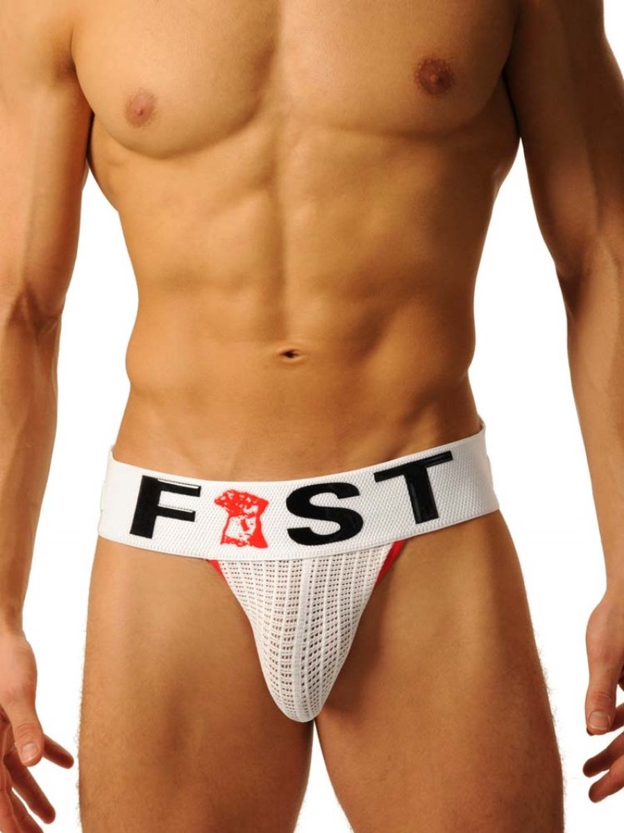 Goedkoopste Fist Logo Jockstrap wit maat Large