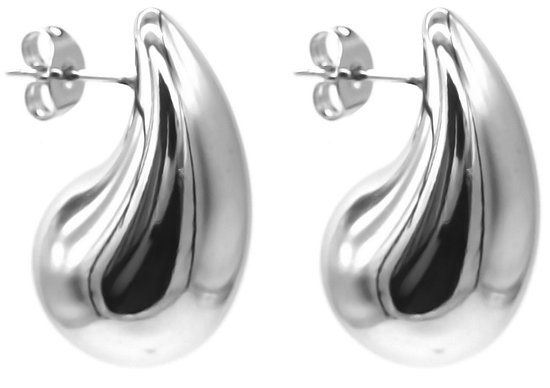 Oorbellen - oorstekers – water - druppel - zilverkleurig - tijdloos - hip - trendy - cadeau - feest - chique -dames – vrouwen