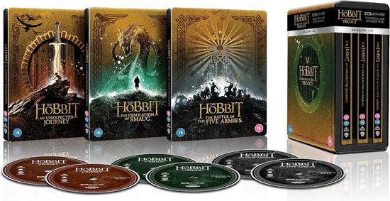 The Hobbit Trilogy - 4K UHD - Theatrical & Extended Editions - Steelbook
