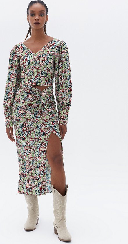 Midi rok met split bol