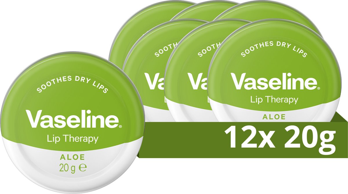 Goedkoopste Vaseline Lippenbalsem - Aloë Vera - verrijkt met aloë vera - 12 x 20 g