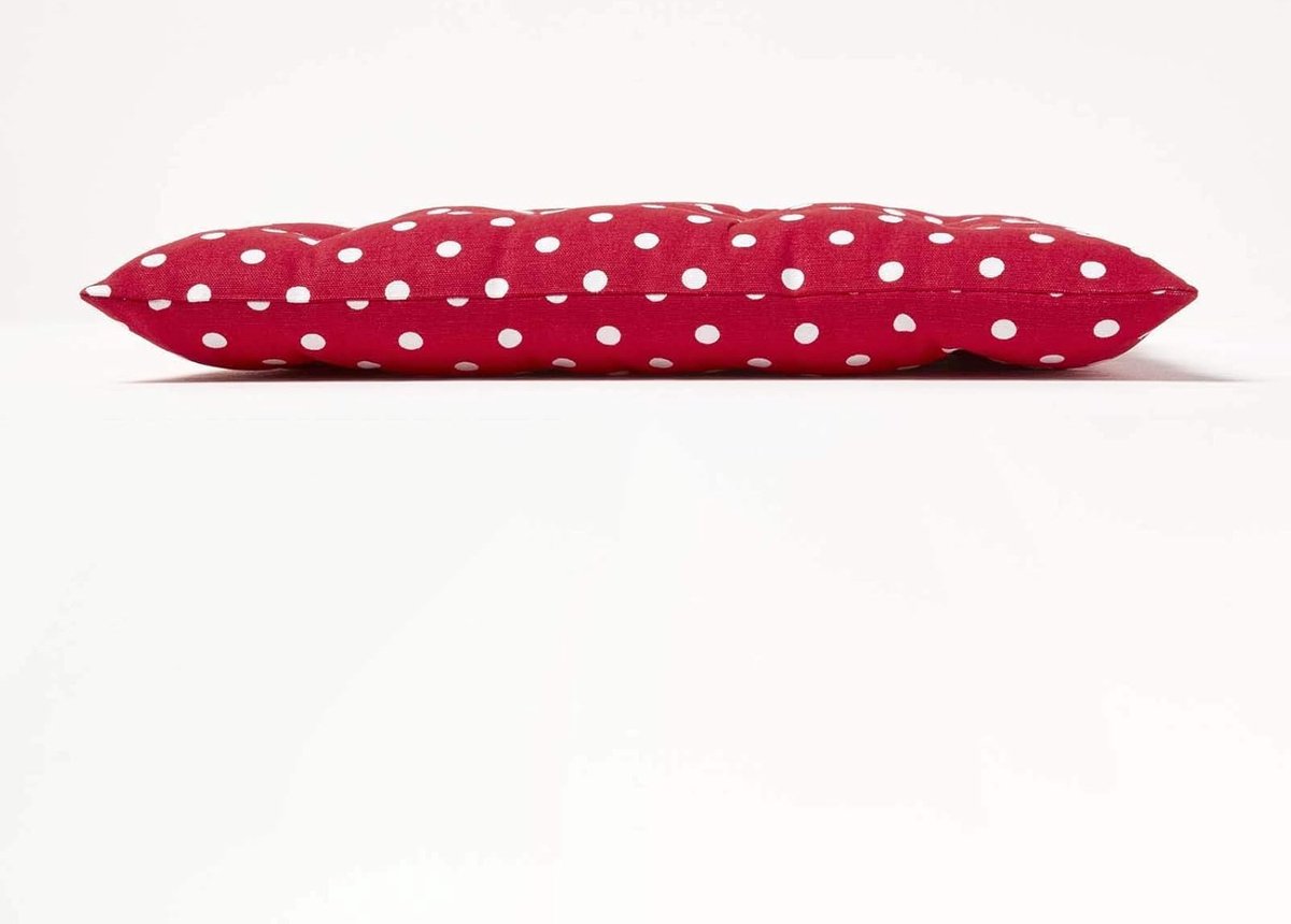 Homescapes Polka Dot-zitkussen, 100% katoen, rood, set van 4