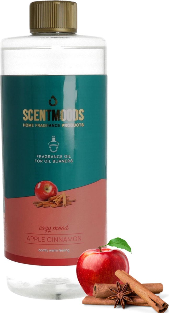 Goedkoopste Scentmoods Appel en Kaneel Geurolie - Geurolie Voor Oliebrander - Etherische Olie - Essentiele Olie - Etherische Olien - 750ml