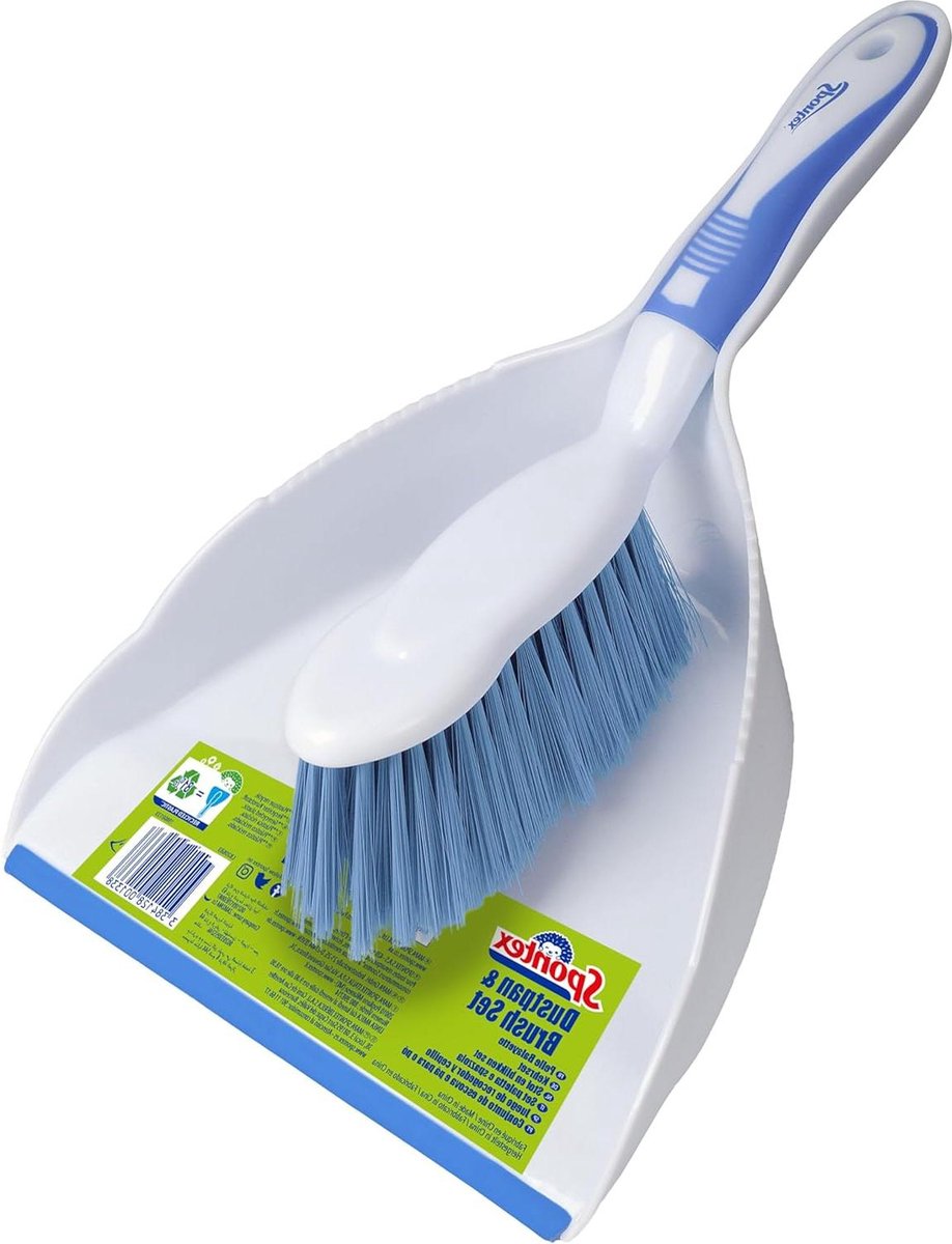 Goedkoopste Stoffer en blik - Ergonomische handveger met fijne borstelharen - Rubberen lip - Efficiënt reinigen - 1 set