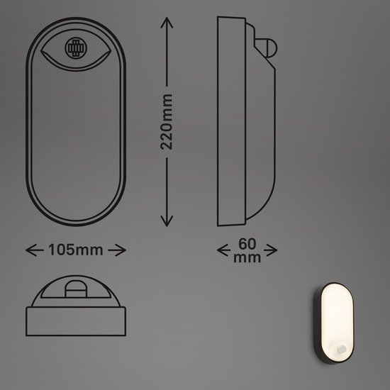 B.K.Licht - LED-plafondlamp met bewegingsmelder IP54 3 bereik, warm wit licht, 120 graden detectie, led-lamp, badkamer, keuken, 27 x 6,5 cm, wit B.K.Licht - LED-plafondlamp met bewegingsmelder IP54 3 bereik, warm wit licht, 120 graden detectie, led-lamp, badkamer, keuken, 27 x 6,5 cm, wit