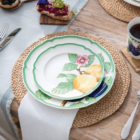 Villeroy & Boch French Garden Fleurence Piatto Rotondo da Colazione, in Porcellana Premium con Motivi di Frutta Estiva, Stile Country, 21 cm