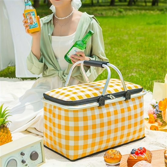 Nivard Panier pique-nique - Paniers pique-nique - Piknik - Pick Nick - Sac pique-nique - Panier - Boîte à lunch - Été - Rouge